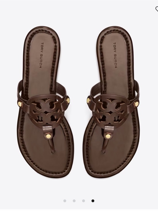 Tory Burch Shoes - Tory Burch Dark Brown Miller Leather Thong Sandals